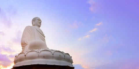 Statue big Buddha. White statue of the Big White Buddha in Nha Trang, Vietnam.