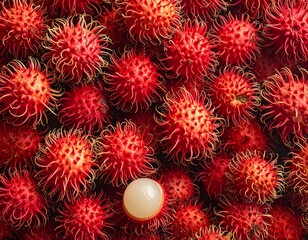 Red rambutan pattern background texture