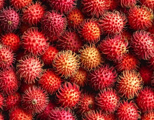 Rambutan tropical fruit full frame background