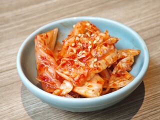 Kimchi with white sesame seeds 