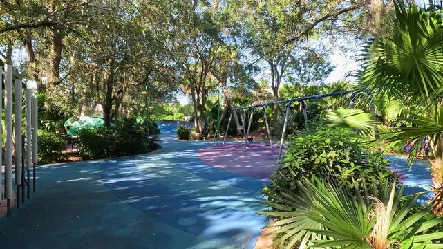 Footage of a gorgeous landscape at Pinecrest Gardens in Pinecrest  Florida USA