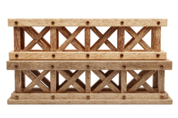 Two Tier Wooden Truss Structure Display Stand