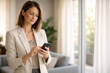 Fototapeta premium Businesswoman Using Smartphone for Work Communication