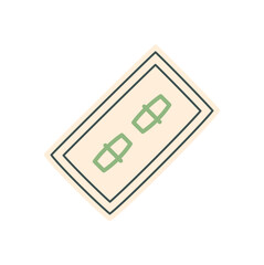 Simple Chinese mahjong game tile with minimal style. Classic boardgame piece featuring traditional design. Perfect for table game visuals, banners, or puzzle concepts, isolated graphic.