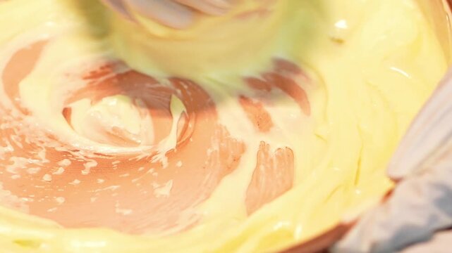 Close up view of moisturizer making 