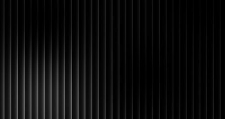 Gloss minimalist 3D abstract background video with silver gray to black vertical stripes, fractal glass depth, subtle light waves, smooth luminous glow, and a clean modern cinematic aesthetic. - Powered by Adobe
