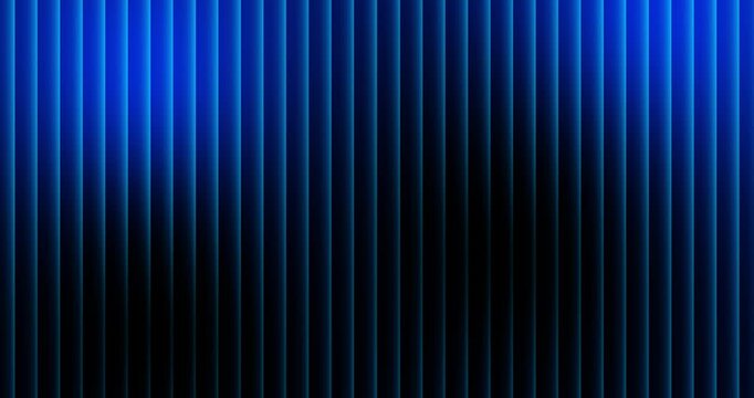 Gloss minimalist 3D abstract background video with deep blue to black vertical light stripes, luminous glow, smooth gradient depth, subtle motion waves, and a clean modern futuristic aesthetic.