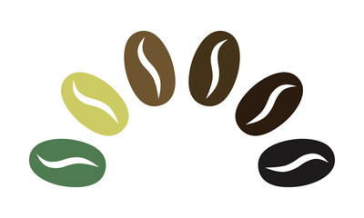 Coffee Bean Roast Levels Semicircle Icon