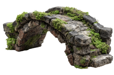 Moss - Covered Stone Arch Bridge in Nature