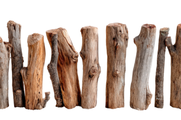 Natural Wooden Logs for Construction or Decoration