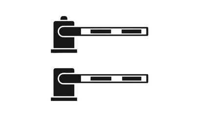 Vector illustration of, a security barrier gate in a horizontal position, on transparent background