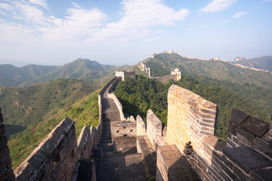 Steep cobblestone path on the Great Wall of China