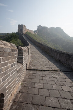 Steep cobblestone path on the Great Wall of China