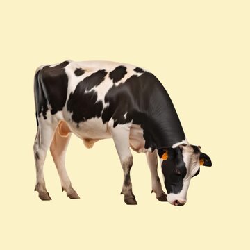 Holstein cow animation isolated asset, transparent 4K video, alpha channel, ProRes 4444