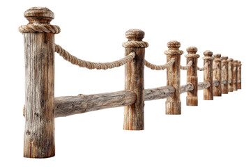 Rustic Wooden Fence with Rope Details