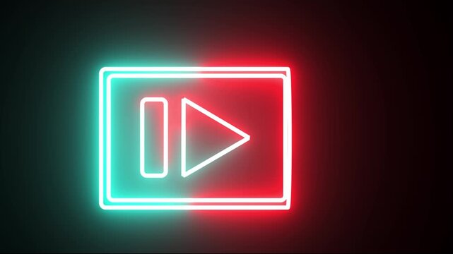 Video pause or play icon made with mixture of two different color.