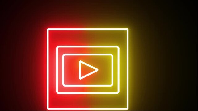 Play button icon made with two different colour.