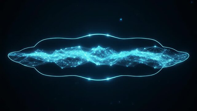 Abstract Glowing Data Network Shape with Connected Nodes