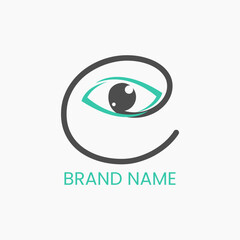C letter and eye icon vector illustration
