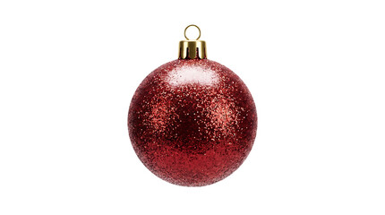 Vibrantly Sparkling Red Glitter Christmas Ball Ornament, Perfect for Festive Holiday Season Decor