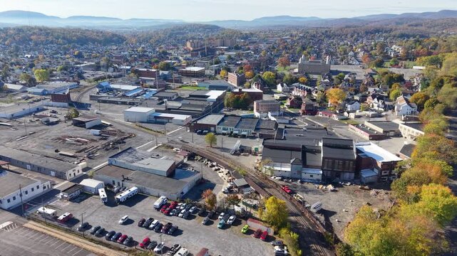 PENNSYLVANIA - 11.10.2025 - Very good aerial footage passing over Altoona, Pennsylvania.