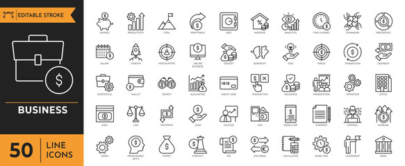 Business icon set. Vector illustration