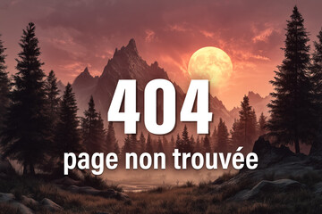 404 - Page not found on a landscape background -  Page non trouv&eacute;e