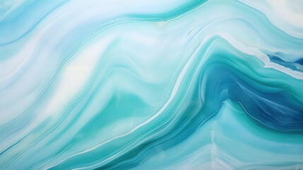 Naklejka premium Aqua onyx marble features smooth, flowing patterns in shades of blue and green, creating serene and calming atmosphere