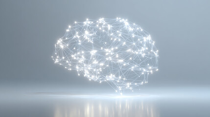A luminous brain illustration representing advanced technology and artificial intelligence concepts.