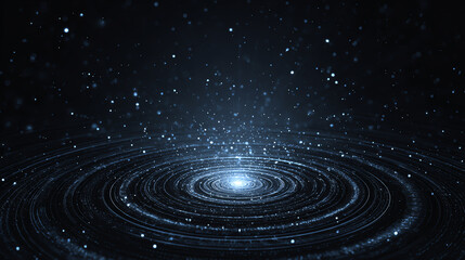 Obraz premium A stunning visualization of cosmic energy and swirling stars against a dark background, perfect for science themes.