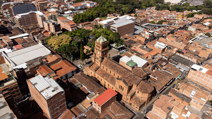 Girardota, Antioquia - Colombia. December 30, 2025. Catholic cathedral located in the town's main park.