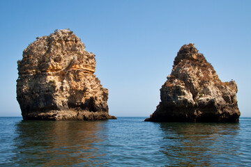  Yellow cliffs Lagos in the Algarve, Portugal