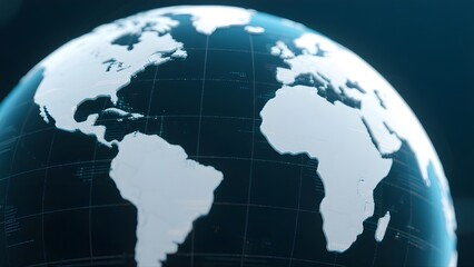 A luminous digital globe highlights continents with flowing data lines, symbolizing a fully connected world.