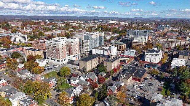 PENNSYLVANIA - 11.10.2025 - Good aerial view of Penn State University's campus.