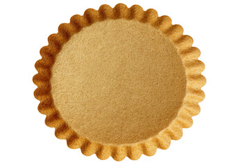 Empty Fluted Pie Crust on White Background