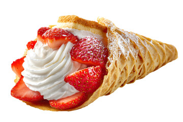 Strawberry Cream Waffle Cone Dessert