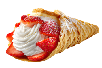 Strawberry Cream Waffle Cone Dessert