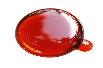 Red Liquid Droplet on White Surface