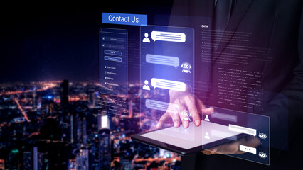 A user interface showing a conversational AI chatbot providing customer service. This virtual assistant answers user questions and provides support through an online platform. Fermion