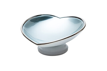 Heart-Shaped Ceramic Dish on White Background