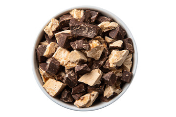 Bowl of Chocolate and Nougat Pieces
