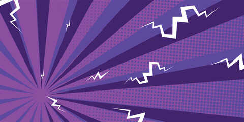 Versus comic frame. Background of pop art comics with lightning effect. Purple Purple VS banner. Illustration of vectors © Dana
