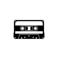 Obraz premium Flat black and white icon of an abandoned cassette tape
