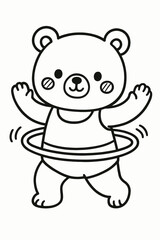 Fototapeta premium Cartoon teddy bear Coloring Book for Kids