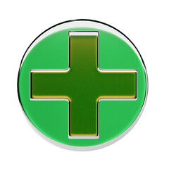 Obraz premium 3D Liquid Glass Plus Icon for Add New Action