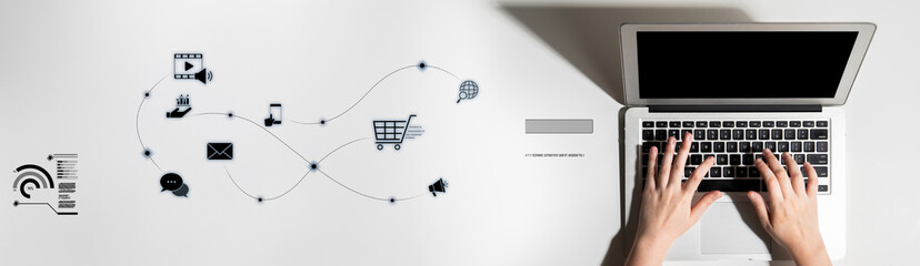 Omnichannel marketing journey showing interaction across media, email, messaging, mobile, ecommerce, and search to enhance customer experience and engagement Latch