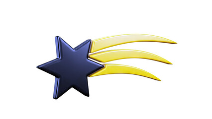 Fototapeta premium 3D Black Star with Yellow Streaks