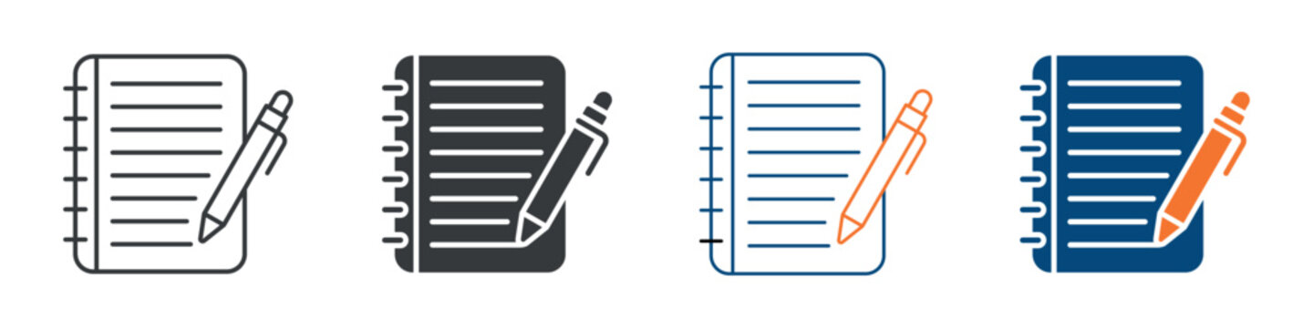 Notepad Icon Set Multiple Style Collection 