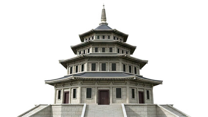 Multi-tiered Pagoda with Stone Facade
