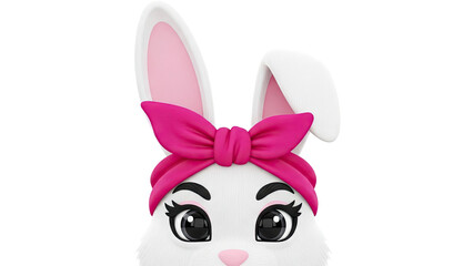 Cute White Bunny with Pink Bow